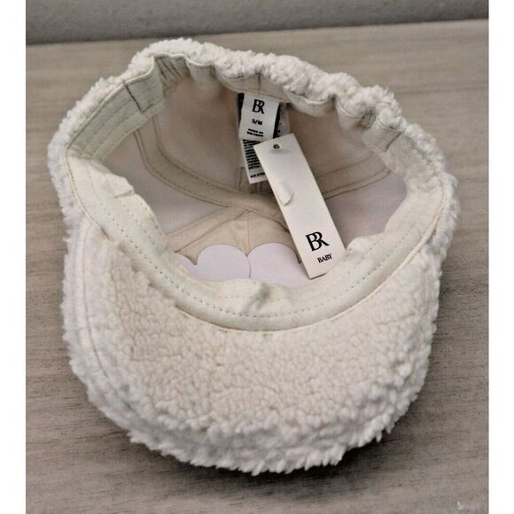 Banana Republic 823357-00 Baby Sz S/M Cream Faux Shearling Baseball Cap Hat - Picture 2 of 6